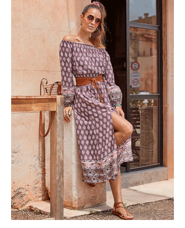 Paisley Printed Maxi Dress
