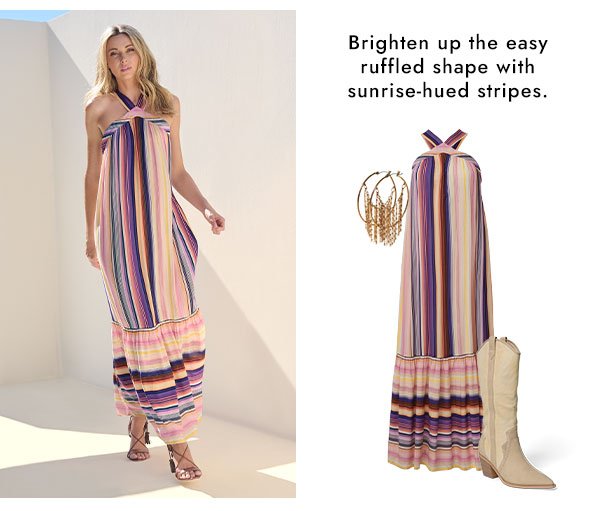 Striped Tiered Maxi Dress